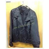 Leather jacket, size unknown, worn