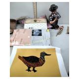 Sheet, table cloth, copper broken figure, wood