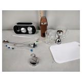 Crown royal drink tumblers, stirring rod