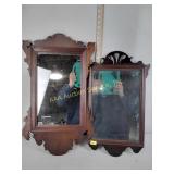 Chippendale-style veneered mirror with beveled