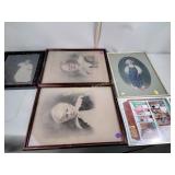 Art framed assortment photos prints vintage
