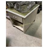 Metal side table for desk (nothing on desk comes