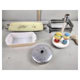 Fire King vintage serving tray metal vintage lamp