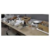 Nesting bird, miscellaneous glassware, bells,