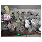 Serving bowls, punch cups, serving tray,  candle,