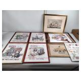 Embroidery and cross stitch framed pictures