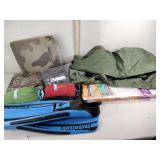 Duffle bags, camo seat, flippers, net blind,