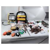 Vector 12 volt battery charger, work light,