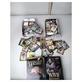 Football trading cards including Leonard Russell,