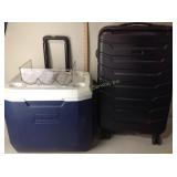 Coleman cooler on wheels, hardcover luggage with