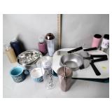 Pampered Chef pan, heart cookie cutter, coffee