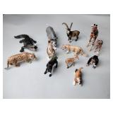 Schleich animal figures including giraffes,
