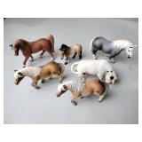 Schleich animal figures including horses, bull