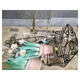 Photo holder, spice shelf, decorative flowers,