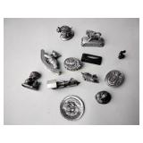 Pewter miniatures, Clydesdale, owl, Disney,