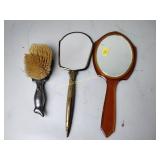 Bake lite handheld mirror, handheld mirror, brush