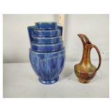 Brush Mccoy kolorkraft art deco vase, has chunk