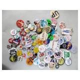 Advertising and political buttons  including