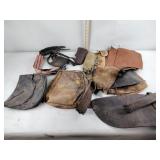 Leather items including belts, pieces of l