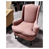 Upholstered wingback chair, some areas of wear