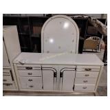 Dresser with attachment for  mirror, mirror not
