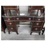 Desk, some scratches,  glass piece for top, 48 x