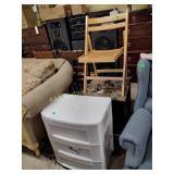 End table 20 x 22 x 22, folding chair, organizer