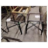 (2) end tables with glass tops, 24 x 24 x 22