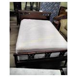 Full size bed, older mattress and box springs,