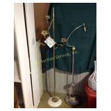 (2) floor lamps, one with marble decor