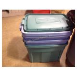 (3) Rubbermaid storage totes
