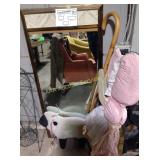 Mirror frame (mirror broke), lawn decor