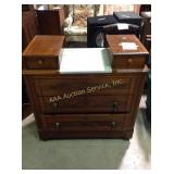 Antique chest of drawers, gloves and hat style,