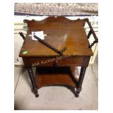 Carved spindle washstand console table, one