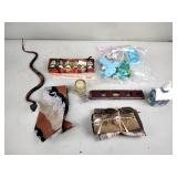 Christmas bells vintage, glasses, hot glue gun,