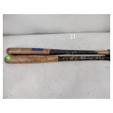 Wooden baseball bats, sports decor
