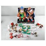 Clowns NIB, miniatures holiday mice lambs
