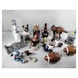 Liquor bottles with bonus stoppers, wild turkey,