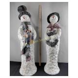 Mr and Mrs snowman, plastic, 35in tall