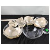 Pyrex nesting bowls, complete set, clear