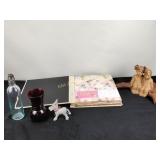 Home decor statue, vase, vintage hires glass