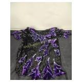 Silk hand beaded formal top with sequins size