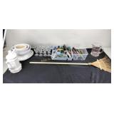 Crock bowls, platter, coffee pot, pitcher and