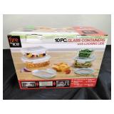Fire and ice 10 piece glass containers with