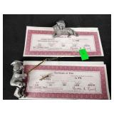 Michael Ricker pewter, cat and fishing dog