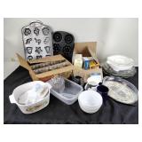 Small Fire King bowls, corning ware, serving