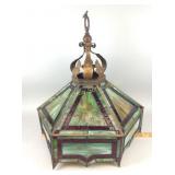 Leaded Slag Glass Chandelier
