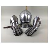 Steel Lobster Tail Sallet Armor Helmet & gauntlets