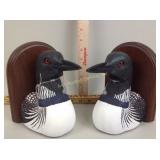 Pair Jennings Loon Decoy Bookends