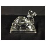 Glass Masonic Camel Candy Container